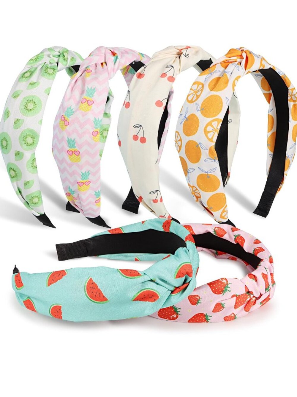 Set of Six (6)  Wide Top Knotted Headbands - NEW